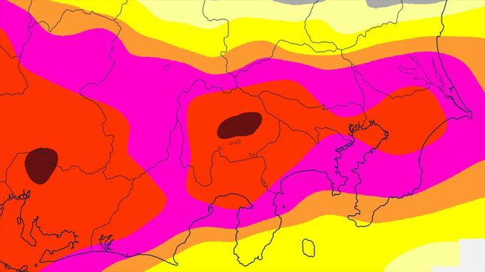 【関東甲信】前線は28日にかけて関東甲信地方を南下　昼前にかけ、雷を伴った激しい雨や非常に激しい雨の降る所が　【雨と風のシミュレーション・発雷確率】　|　山梨のニュース | ＵＴＹテレビ山梨