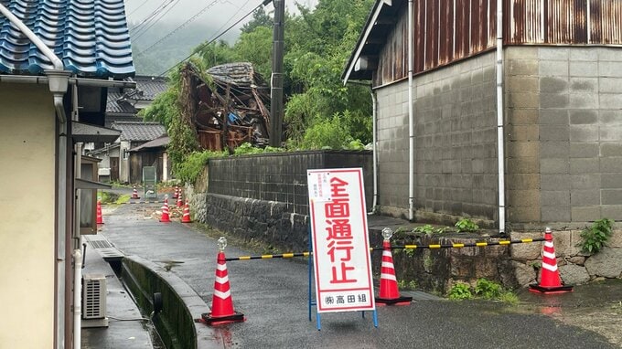 大雨で空き家1棟が倒壊　付近の市道が通行止め　けが人はなし【岡山・笠岡市】|TBS NEWS DIG