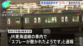 JR東海道線車内で“スプレー”噴射か　乗客の女性1人がのどの痛み訴える軽傷　車内から有毒成分は検出されず　警察が事実関係を捜査　神奈川県警|TBS NEWS DIG