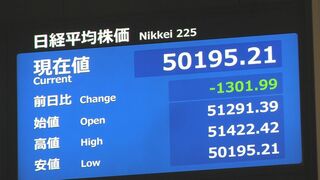 【速報】日経平均株価 一時1300円超安　米テック企業が株安で　ソフトバンクGやアドバンテストが大幅下落　5万1000円割れ| TBS CROSS DIG with Bloomberg