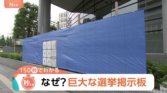 都議選用…？通行人も驚きの全長8メートル超！“選挙掲示板”が巨大なワケ【Nスタ解説】|TBS NEWS DIG
