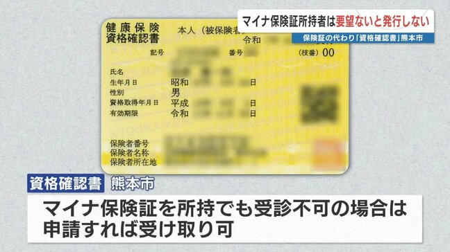 保険証代わりの「資格確認書」 熊本市はマイナ保険証所持者に対して「申請すれば発行する」方針|TBS NEWS DIG