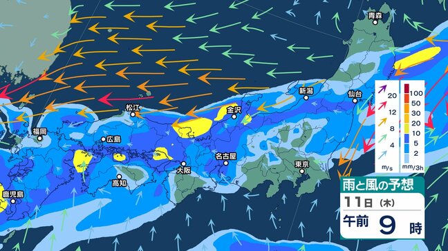 【大雨情報】雨雲一直線　日本覆うか　のびる『前線』が西日本・東日本の日本海側～東北南部付近にほとんど停滞　10日～11日頃は大気の状態が非常に不安定で「大雨」予想　今後の天気は？【雨風シミュレーション】|TBS NEWS DIG