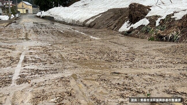 青森市浪岡で23日に発生確認の『土砂崩れ』を西 秀記 市長が視察「いま現在では、これ以上の被害にはならない認識」全容把握は雪解け後と判断|TBS NEWS DIG