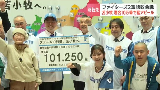 ファイターズ2軍本拠地はどこへ?苫小牧が「署名10万筆」で球団に熱意 江別市や恵庭市との誘致レース 球団は6月めどに最終決定の方針|TBS NEWS DIG