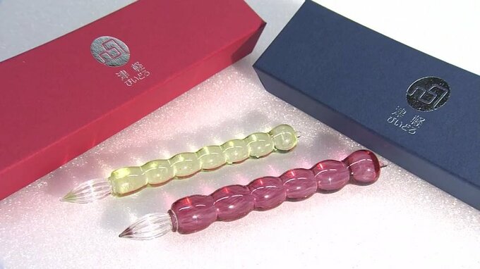 「リンゴきらめくガラスペン」老舗ガラス工場の挑戦した文房具　予想上回る人気と製造過程で新技術も獲得～キラリ逸品～　|　青森のニュース│ATV NEWS│青森テレビ