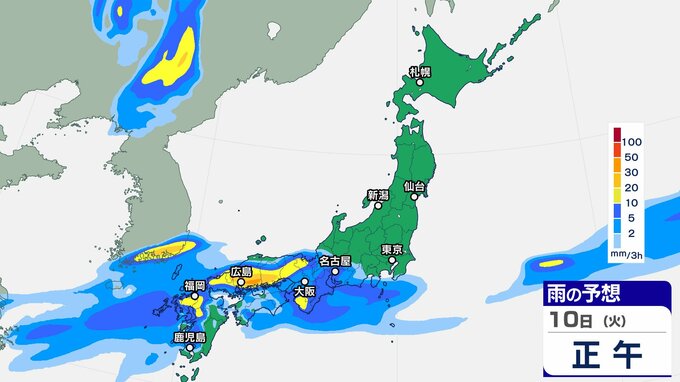 九州南部で24時間に120mmの降水量のおそれ…前線停滞で週末から週明けにかけて警戒【雨の動き シミュレーション】西日本は警報級の可能性、北日本も突風や雷雨に注意　|　富山のニュース｜天気・防災｜チューリップテレビ