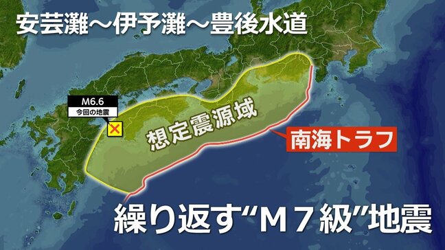 「過去繰り返しM7前後の地震発生」 豊後水道で最大震度６弱　沈み込む「プレート内地震」と南海トラフ地震との関連は|TBS NEWS DIG