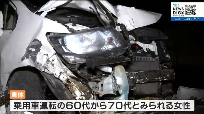 交差点で乗用車が電柱に衝突　70代の女性が重体　宮城・石巻市|TBS NEWS DIG