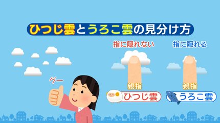 代表的な秋の雲 ひつじ雲とうろこ雲の簡単な見分け方 自分の指で