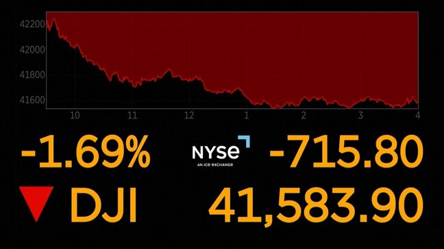 NY株価700ドル超下落　“トランプ関税”不安強く|TBS NEWS DIG