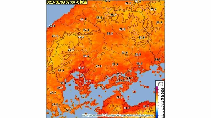 “史上最も高い” 最低気温か　広島･呉の最低気温はほぼ30℃　記録的に暑い朝　北部も各地で熱帯夜|TBS NEWS DIG