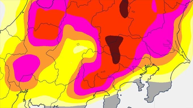 【気象情報】関東甲信地方　12日昼過ぎから夜遅くにかけ　雷を伴った激しい雨の降る所が　警報級の大雨の可能性も　【雨と風のシミュレーション・発雷確率】|TBS NEWS DIG