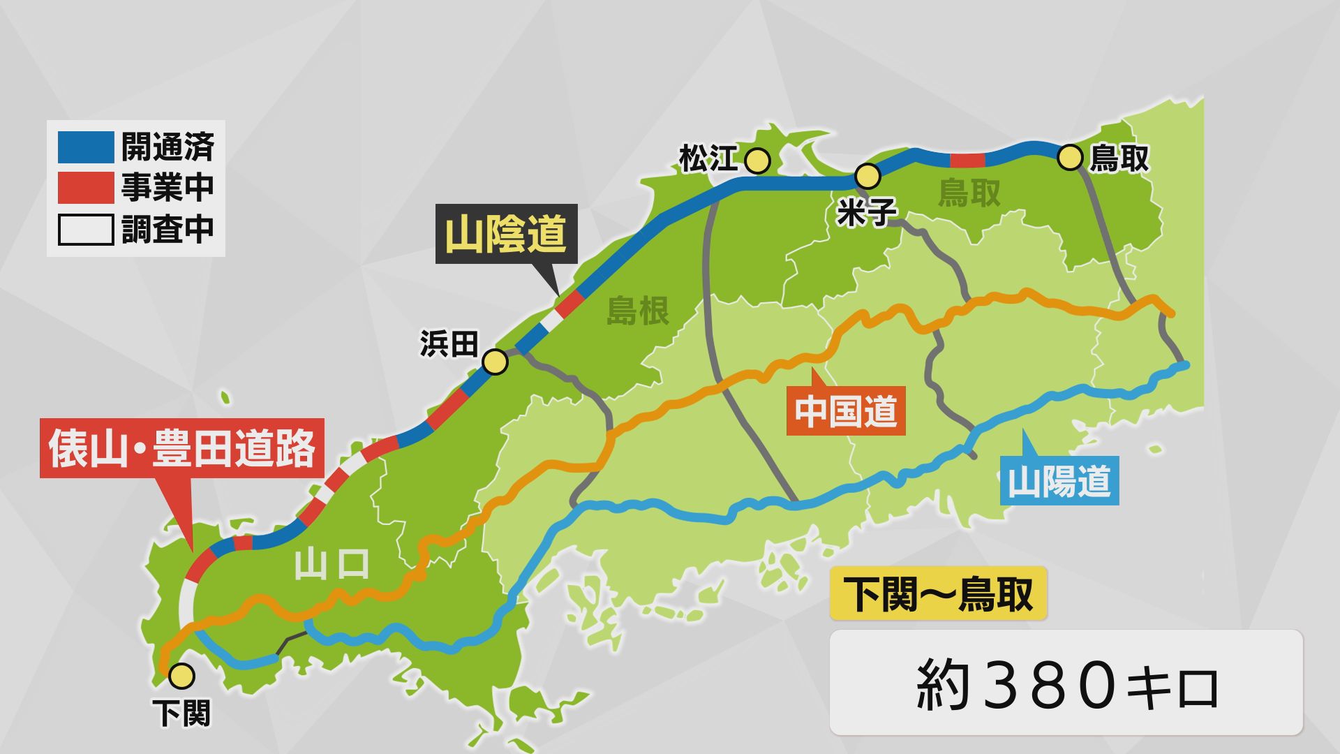 山口県長門市と下関市を結ぶ山陰道 着実に整備が進むよう連携確認 期成
