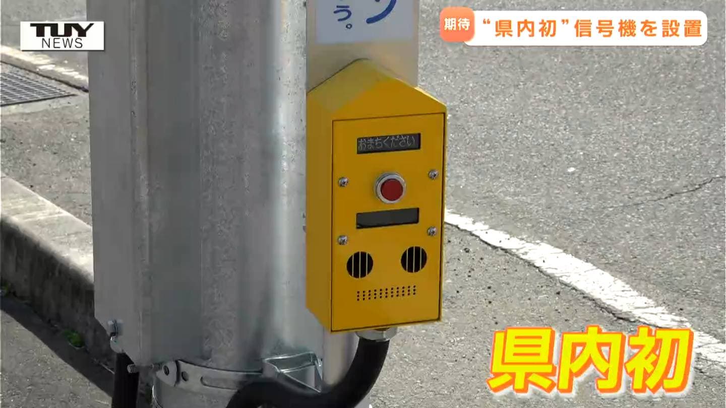県内初の”歩車分離”音声付き信号機の運用始まる 耳でも交差点の状況を
