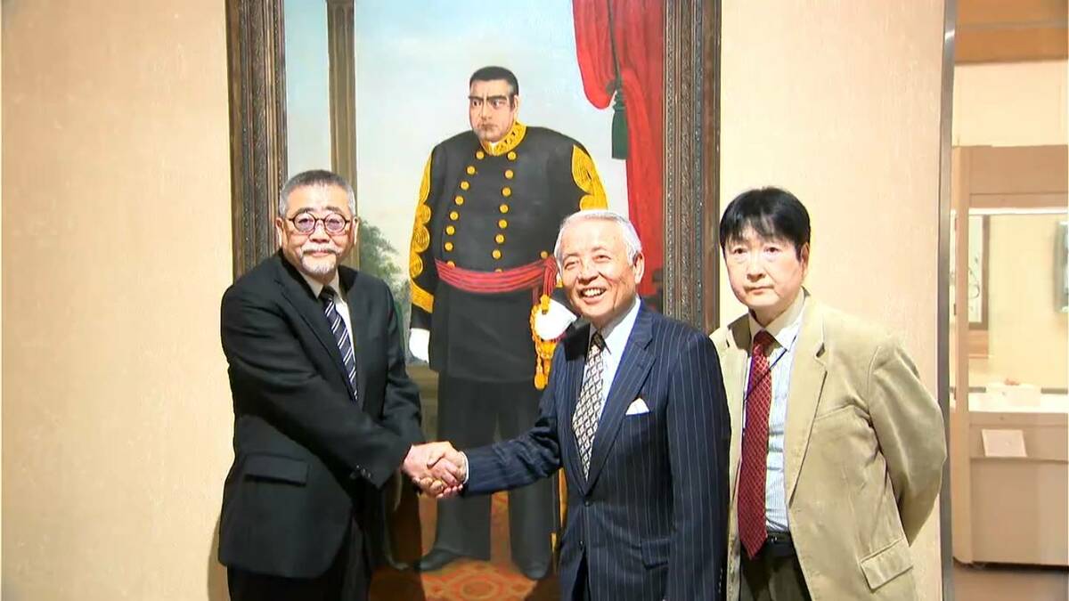 西郷隆盛と大久保利通 明治維新立役者の子孫が肖像画の前で交流 鹿児島