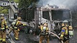 【動画あり】東名高速で大型トラックから出火 登坂車線を走行中 運転手が車の異常を確認しバス停へ けが人なし=静岡・小山町 | 静岡のニュース | SBSNEWS | 静岡放送