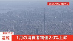 【速報】東京23区　1月の消費者物価2.0％上昇　コメ価格高騰など食料費上昇の影響で| TBS CROSS DIG with Bloomberg