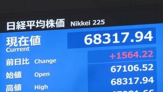 日経平均 一時1500円超値上がりで6万8000円台回復　AI・半導体関連に買い注文　8月中旬以来約1か月半ぶり| TBS CROSS DIG with Bloomberg