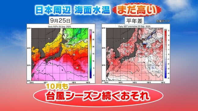 台風の最盛期、今年は10月 高いままの海水温で9月過ぎても発生しやすい状況続く|TBS NEWS DIG