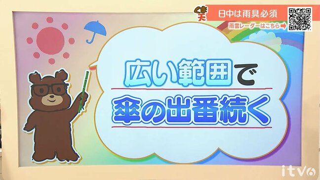 15日(水)も広い範囲で傘の出番続く 愛媛|TBS NEWS DIG