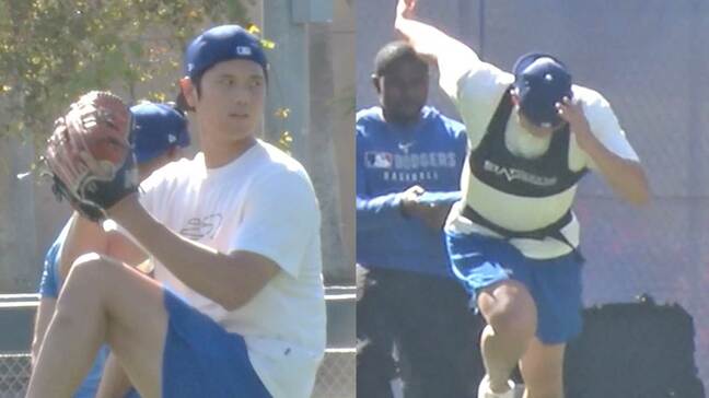 大谷翔平、迫るキャンプへ着々と肉体強化&フォーム確認 メディシンボールは頭上高く舞い上がる|TBS NEWS DIG