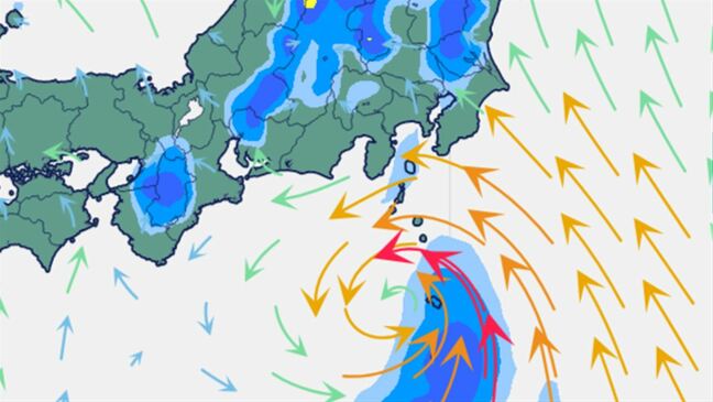 【大雨情報】関東など 26日朝にかけ雷を伴った激しい雨の降る所が 台風第2号から変わった熱帯低気圧が関東の沿岸へ 【雨と風のシミュレーション】|TBS NEWS DIG