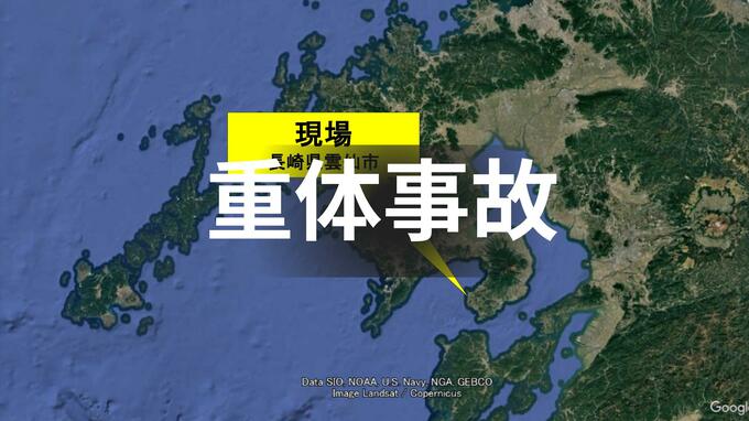 【続報】長崎県雲仙市で重体事故　軽トラが畑に横転　車内にいた男性1人意識不明|TBS NEWS DIG