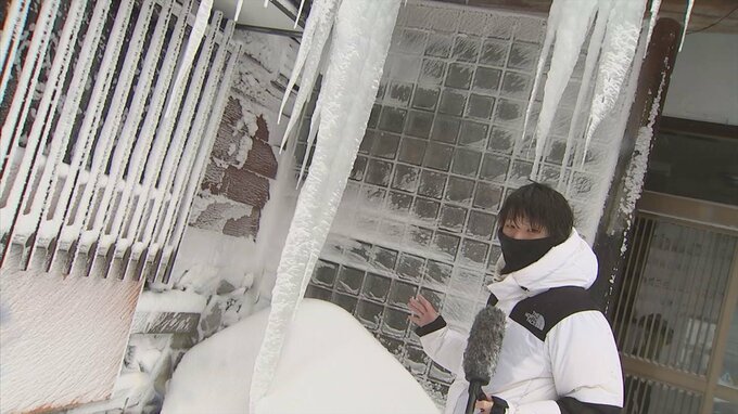 人間よりデカい…2ｍ超え「巨大つらら」　寒波で大山は大雪　|　BSSニュース | BSS山陰放送