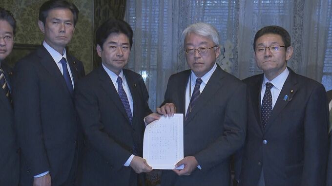 【速報】立憲民主党　松野官房長官の不信任案を提出 　自民・安倍派の政治資金パーティーの問題受け