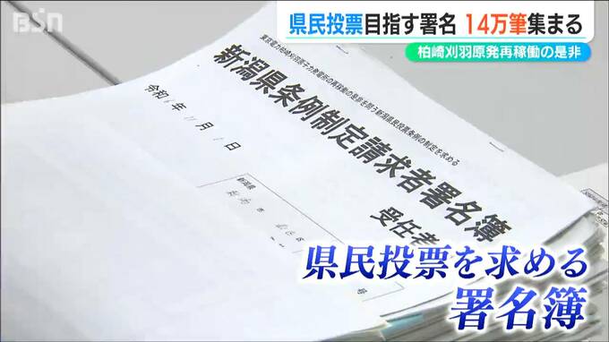 集まった署名は14万筆超「柏崎刈羽原発」再稼働の是非を問う『県民投票』条例制定を直接請求へ　新潟県|TBS NEWS DIG