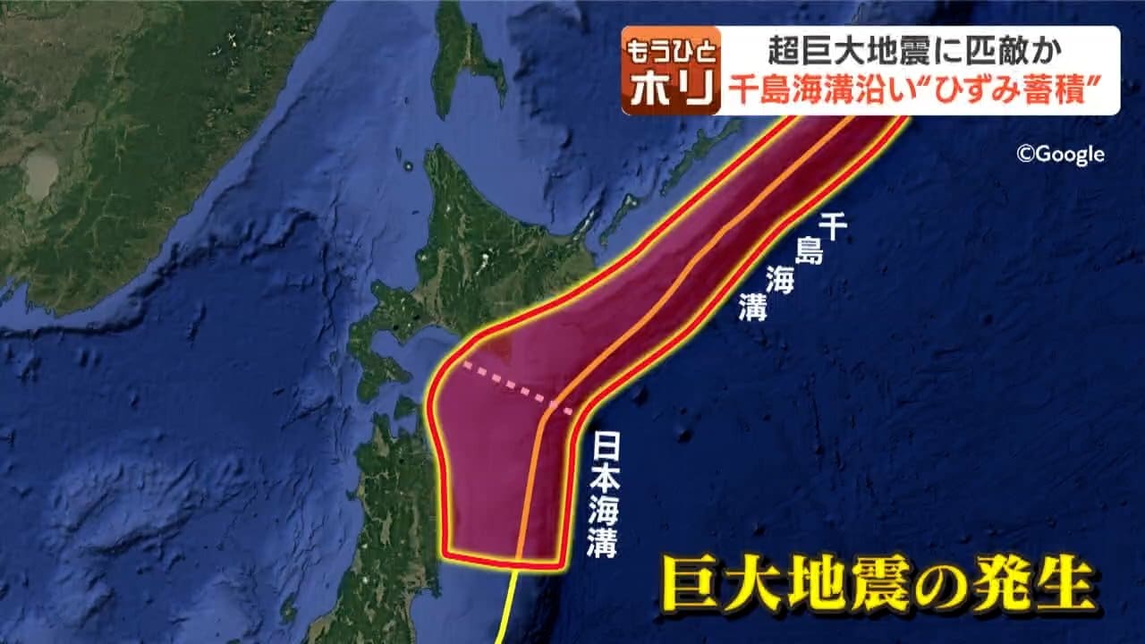 年間8cmの地殻変動すでに20～30mの「ひずみ」蓄積判明、千島海溝沿い