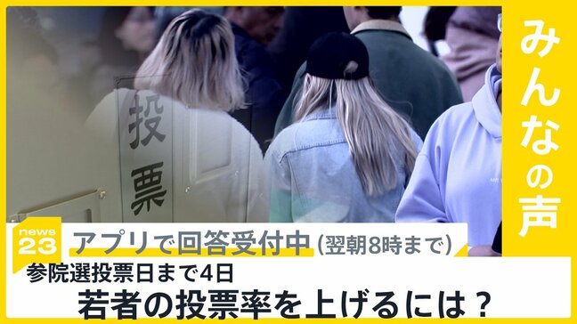 参院選投票日まで4日 若者の投票率を上げるために有効な方策は？【news23】|TBS NEWS DIG
