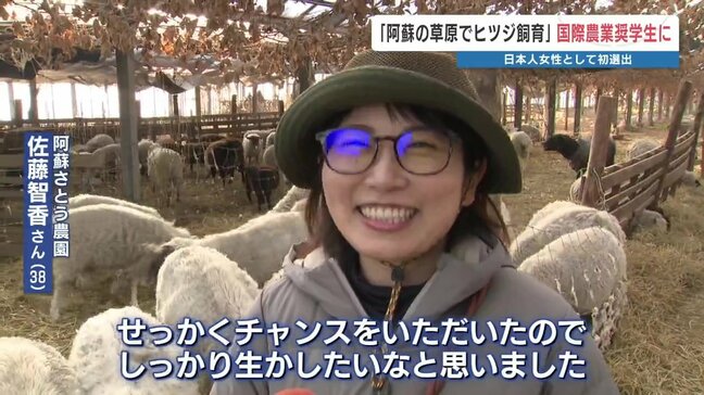 ヒツジ放牧 5頭から200頭に 日本人女性初の農業奨学生に「阿蘇さとう農園」佐藤さん選出 世界6大陸に留学へ|TBS NEWS DIG
