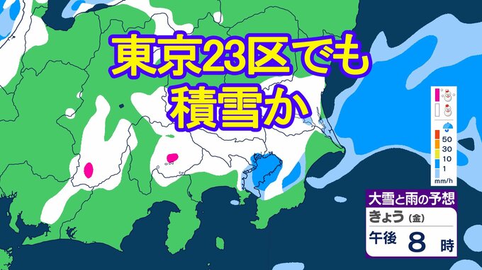 【大雪情報】関東地方で2日午後～3日に山地で大雪・平地でも積雪のおそれ　東京23区でも積雪の可能性　【2日午後2時～3日午前2時の雨雲・雪雲シミュレーション】　tbc気象台|TBS NEWS DIG
