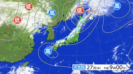 寒冷前線に沿うように北陸に「発達した雨雲が襲来」 急な雷雨で