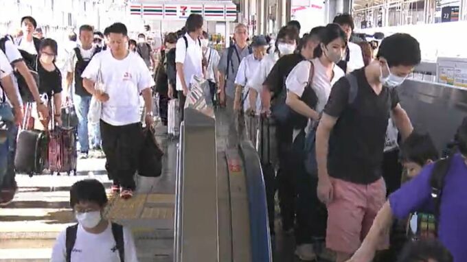 「とりあえず祭りに行きたいです」盆の帰省ラッシュ本格化　 博多行き・のぞみの自由席で130%【岡山】|TBS NEWS DIG