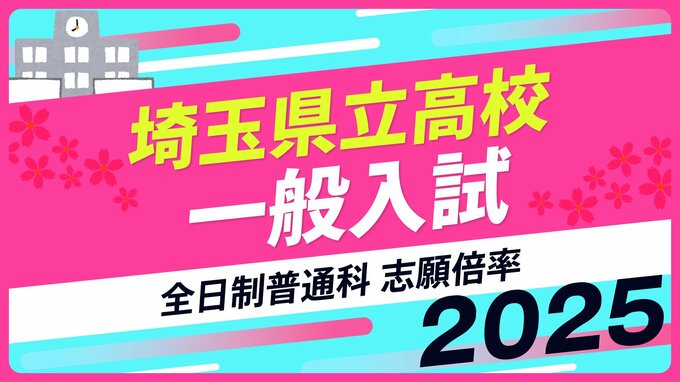 埼玉県立高校入試2025　全日制普通科　志願倍率は大宮1.64倍、浦和1.55倍、川越1.54倍に【令和7年度高校受験】|TBS NEWS DIG