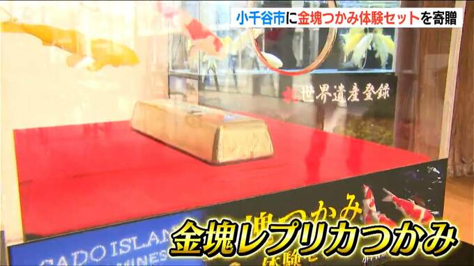 金銀錦鯉のお礼に“金塊掴み”のセットを佐渡市から小千谷市へ　にいがたが誇る金山と錦鯉を世界に発信|TBS NEWS DIG