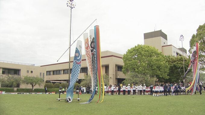 大きなこいのぼりにびっくり　園児参加のこいのぼりまつり　山口・下松|TBS NEWS DIG