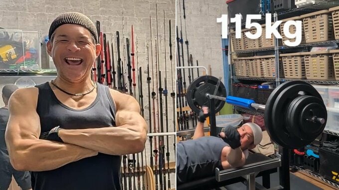 【 照英 (52) 】ベンチプレス「115kg」に重量更新　「まだまだ、いけるぞ！諦めるな、記録は伸びている！」　22歳当時の最大155kgへさらに前進|TBS NEWS DIG