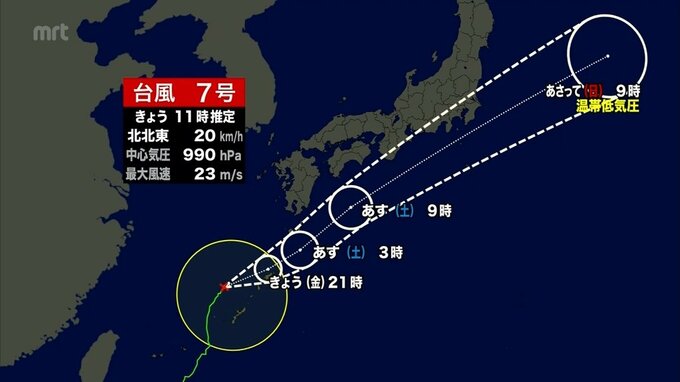 台風7号　27日明け方にかけ九州の南を通過見込み　宮崎県内は土砂災害に注意を　交通機関に影響も|TBS NEWS DIG