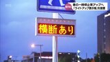 車の一時停止率向上へ　信号機のない横断歩道で歩行者を知らせる「ライトアップ表示板」　全国で2番目に設置　|　MRTニュース ｜ ＭＲＴ宮崎放送