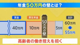 働くほど年金が減る？ 立ちはだかる年金｢50万円の壁｣  シニア世代の“働き控え”解消できるか|TBS NEWS DIG