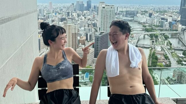 【 清水みさと 】夫・高橋茂雄さん(サバンナ)と天空サウナ 笑顔でととのい「水着より紙パンツが楽」|TBS NEWS DIG