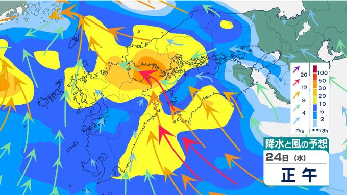 【大雨情報】長崎で梅雨時期1カ月分に迫る24時間300ミリ、1時間70ミリの非常に激しい雨予想　災害級の雨に備えを【雨風シミュレーション】|TBS NEWS DIG