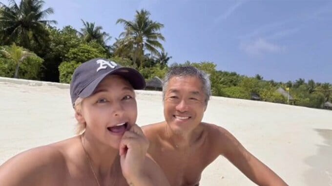 【 梅宮アンナ 】　新婚旅行のモルディブで　夫と幸せ２ショット　「よっちゃんありがとう」　夫・世継さんへの深い感謝と輝く笑顔|TBS NEWS DIG