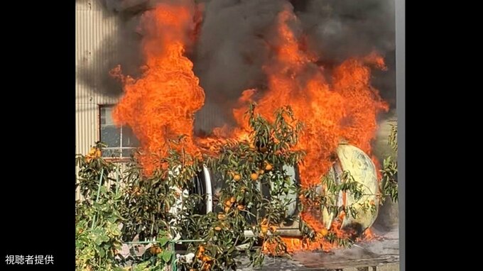 【速報】岡山市東区　事故で車が炎上　70代の男性を救急搬送　|TBS NEWS DIG