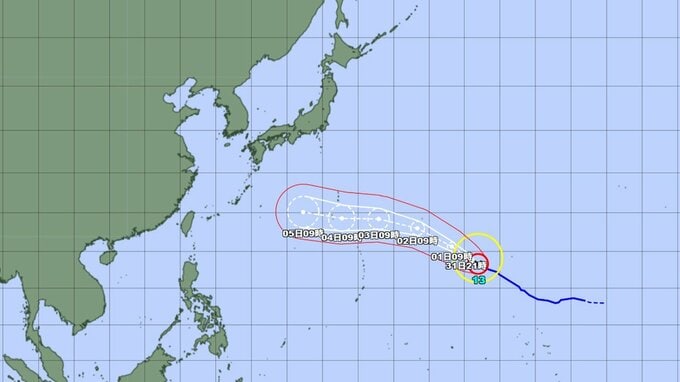 【台風情報】今どこに？ 猛烈な台風13号(ドルフィン)　来週には「非常に強い勢力」で小笠原諸島に接近か...最大瞬間風速85メートル予想　進路予想を詳しく　今後の全国の天気を画像で　気象庁　|　山形のニュース│TUYテレビユー山形