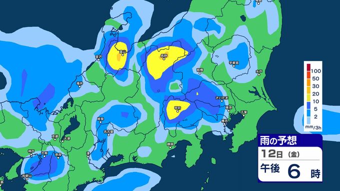 【大雨情報】関東甲信　警報級の大雨となる可能性　12日夜遅くにかけ　大気の状態が不安定に　【雨のシミュレーション画像掲載】関東北部50ミリ　関東南部40ミリ　甲信60ミリ（～13日午前6時・多い所）気象庁　|　SBC NEWS | 長野のニュース | SBC信越放送